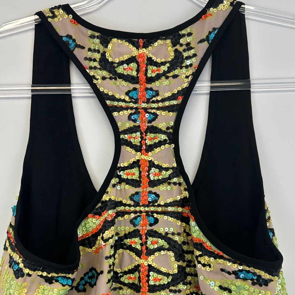 Rapsodia Sequin Kaleidoscope Print Racerback Tank Mini Dress XS - Picture 8 of 9